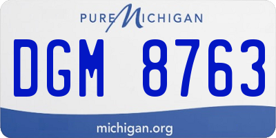 MI license plate DGM8763