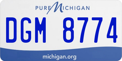 MI license plate DGM8774