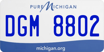 MI license plate DGM8802