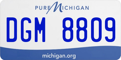 MI license plate DGM8809