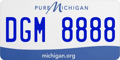 MI license plate DGM8888