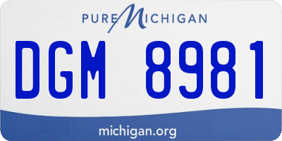 MI license plate DGM8981