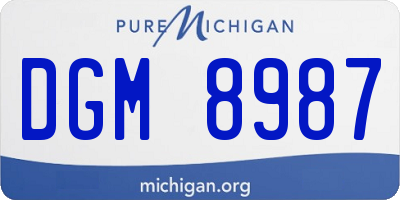 MI license plate DGM8987
