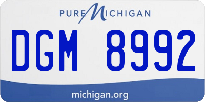 MI license plate DGM8992