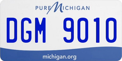 MI license plate DGM9010