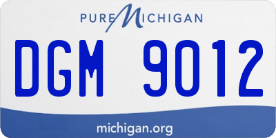 MI license plate DGM9012