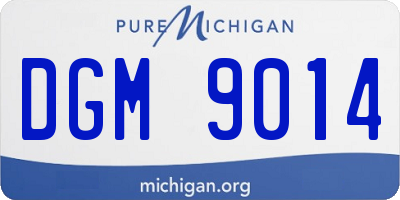 MI license plate DGM9014