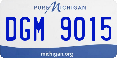 MI license plate DGM9015