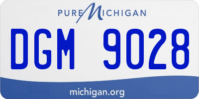 MI license plate DGM9028