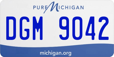 MI license plate DGM9042