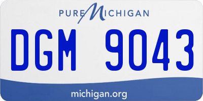MI license plate DGM9043