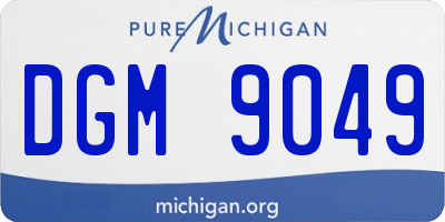 MI license plate DGM9049