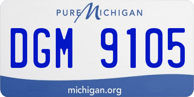 MI license plate DGM9105