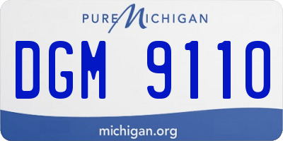 MI license plate DGM9110