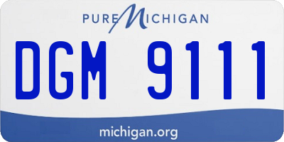 MI license plate DGM9111