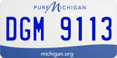 MI license plate DGM9113