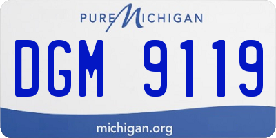 MI license plate DGM9119