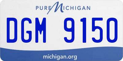 MI license plate DGM9150