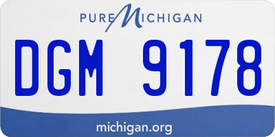 MI license plate DGM9178