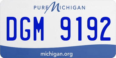 MI license plate DGM9192