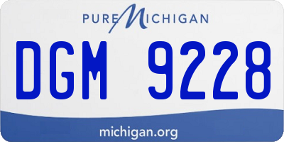 MI license plate DGM9228