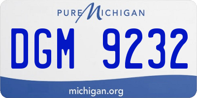 MI license plate DGM9232