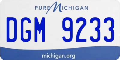 MI license plate DGM9233