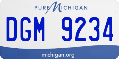 MI license plate DGM9234