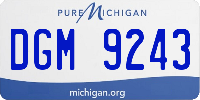 MI license plate DGM9243