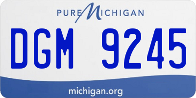 MI license plate DGM9245