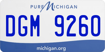 MI license plate DGM9260