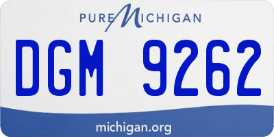 MI license plate DGM9262