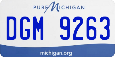 MI license plate DGM9263