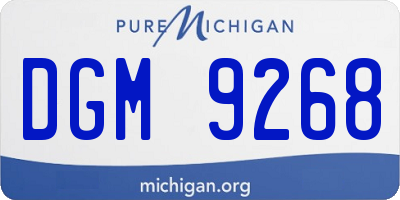 MI license plate DGM9268