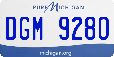 MI license plate DGM9280