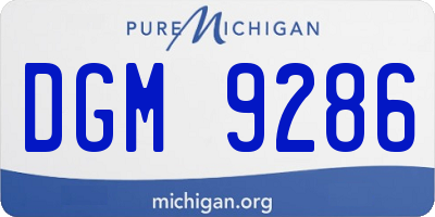 MI license plate DGM9286