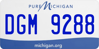 MI license plate DGM9288