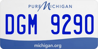 MI license plate DGM9290