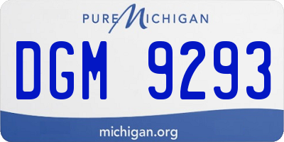 MI license plate DGM9293