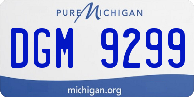 MI license plate DGM9299