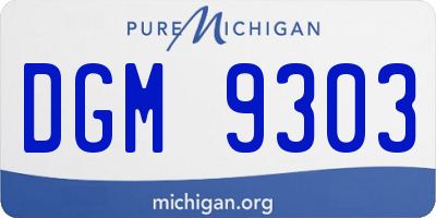 MI license plate DGM9303
