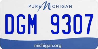 MI license plate DGM9307