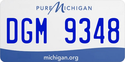 MI license plate DGM9348