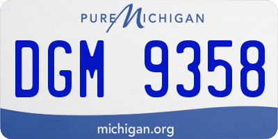 MI license plate DGM9358