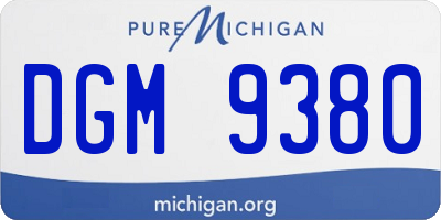 MI license plate DGM9380