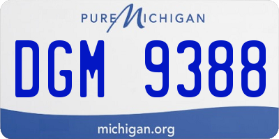 MI license plate DGM9388