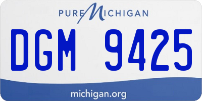 MI license plate DGM9425