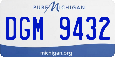 MI license plate DGM9432