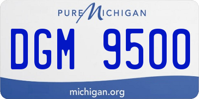 MI license plate DGM9500