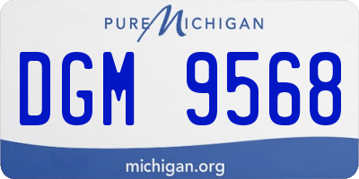 MI license plate DGM9568